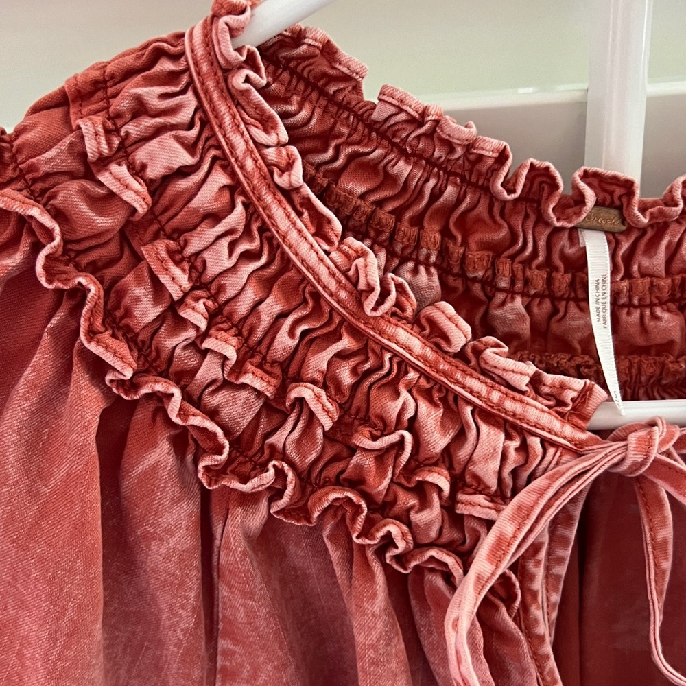 Free People Ruffle Neck Peasant Top - Picture 3 of 6